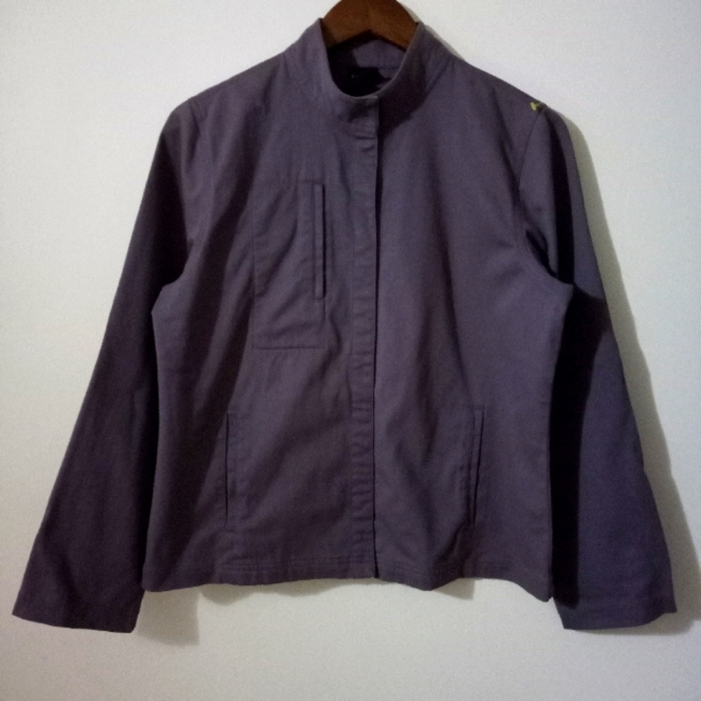EILEEN FISHER Purple Cotton Jacket Snap Buttons Closure Size M